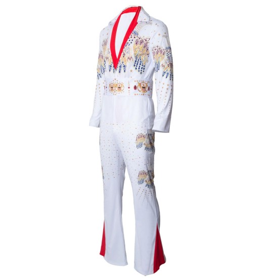 Fantasia Masculina de Astro do Rock de Vegas - Macacão Aloha Anos 70 Fantasia Masculina de Astro do Rock de Vegas - Macacão Aloha Anos 70