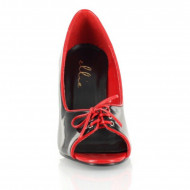 Sapato Alto Adulto Preto Vermelho