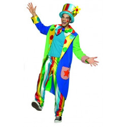 Fantasia Adulto Masculina Palhaço Casaco Longo