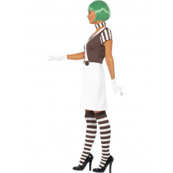 Fantasia Anões Oompa Loopas Fabrica de Chocolate Adulto Feminino