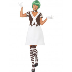 Fantasia Anões Oompa Loopas Fabrica de Chocolate Adulto Feminino