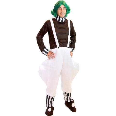 Fantasia Anões Oompa Loopas Fabrica de Chocolate Adulto Luxo Fantasia Anões Oompa Loopas Fabrica de Chocolate Adulto Luxo