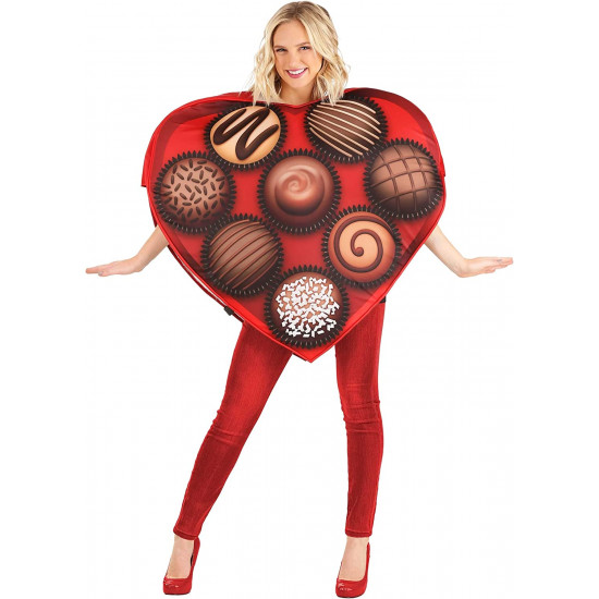 Fantasia Coração Caixa de Chocolate Luxo Adulto Fantasia Coração Caixa de Chocolate Luxo Adulto