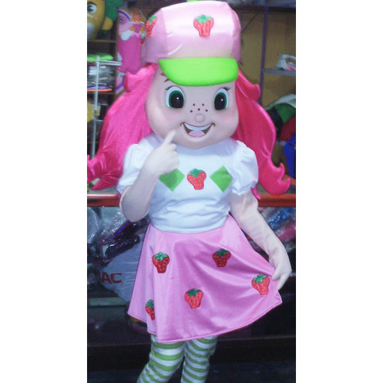 Fantasia Mascote Adulto Moranguinho Luxo