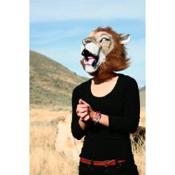 Máscara de Vinil Animal Leão Luxo