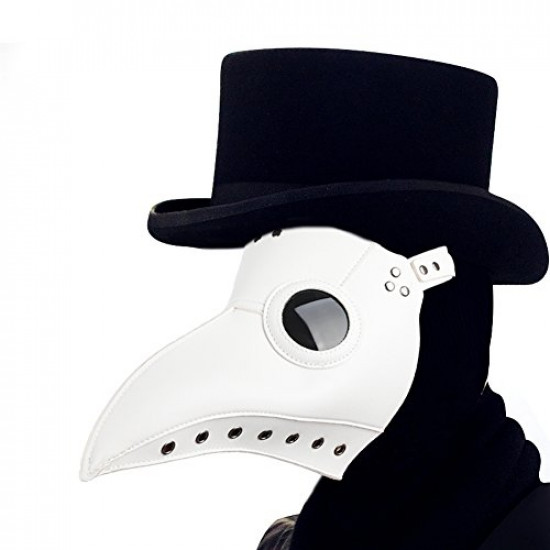 Máscara Doutor da Peste Negra Steampunk Adulto Branca Máscara Doutor da Peste Negra Steampunk Adulto Branca