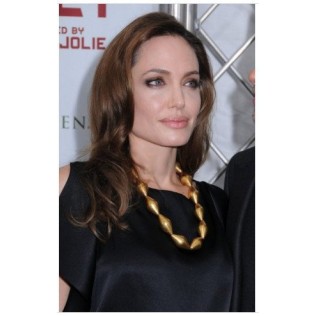 Peruca Angelina Jolie Celebridade Morena Cabelo Humano Remy