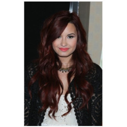 Peruca Celebridade Demi Lovato Morena Cabelo Humano Remy