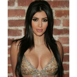 Peruca Celebridade Kim Kardashian Morena Cabelo Humano Remy Longa