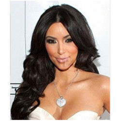 Peruca Kim Kardashian Celebridade Morena Cabelo Humano Remy