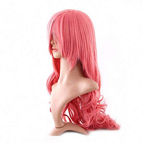 Peruca Rosa Ondulada Vocaloid Megurine Luka