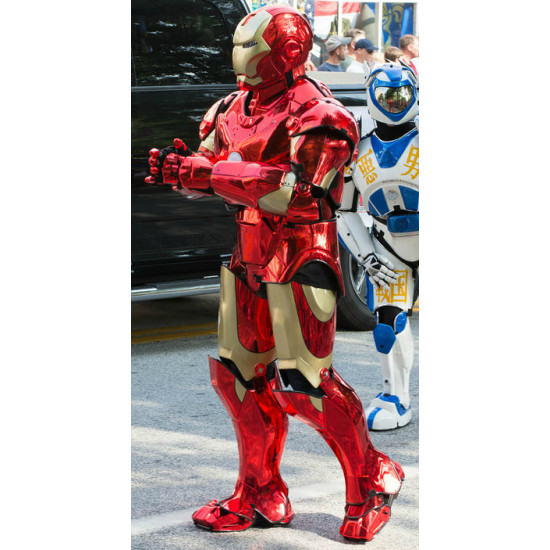 Robô Fantasia Homem de Ferro Cromado Adulto Robô Fantasia Homem de Ferro Cromado Adulto