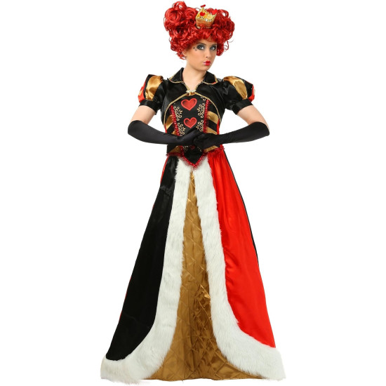 Fantasia Rainha de Copas Luxo Ouro Adulto