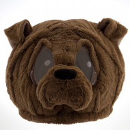 Cabeça Capacete/Máscara Bulldog Cachorro Pelúcia Luxo