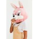 Cabeça Capacete/Máscara coelho Rosa Pelúcia Luxo Cabeça Capacete/Máscara coelho Rosa Pelúcia Luxo