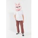 Cabeça Capacete/Máscara coelho Rosa Pelúcia Luxo Cabeça Capacete/Máscara coelho Rosa Pelúcia Luxo