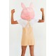 Cabeça Capacete/Máscara coelho Rosa Pelúcia Luxo Cabeça Capacete/Máscara coelho Rosa Pelúcia Luxo