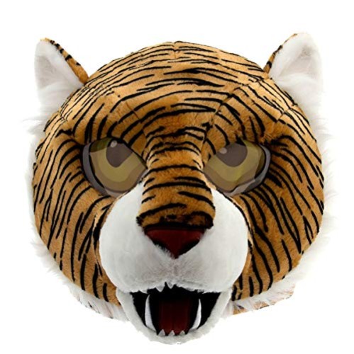 Cabeça Capacete Máscara Tigre Pelúcia Luxo Cabeça Capacete Máscara Tigre Pelúcia Luxo