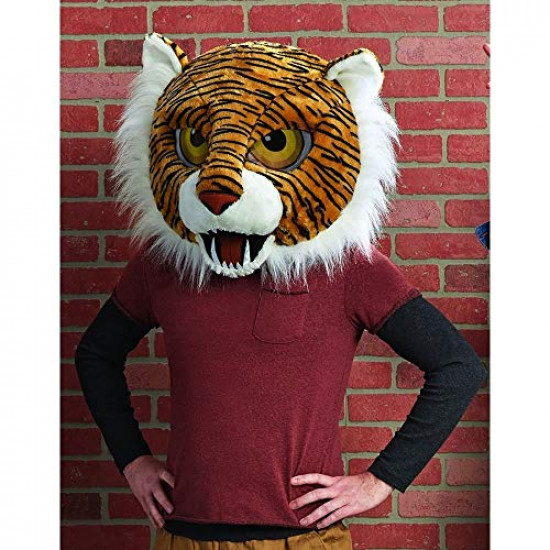 Cabeça Capacete Máscara Tigre Pelúcia Luxo