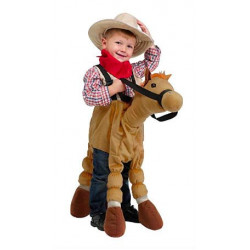 Fantasia Montar Cavalo Marrom Cowboy Infantil