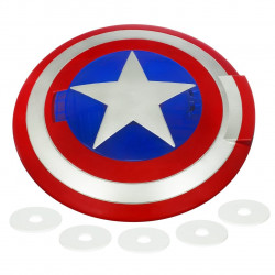 Capitão América Escudo Eletrônico Infantil Lançador de Dardos
