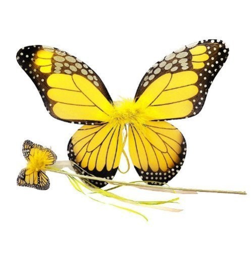 Asa Borboleta Infantil Luxo Amarela Asa Borboleta Infantil Luxo Amarela