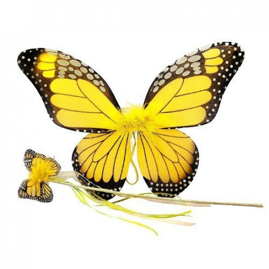 Asa Borboleta Infantil Luxo Amarela Asa Borboleta Infantil Luxo Amarela