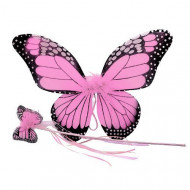 Asa Borboleta Infantil Luxo Rosa