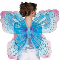 Asa de Borboleta Luxo Azul e Rosa Adulto