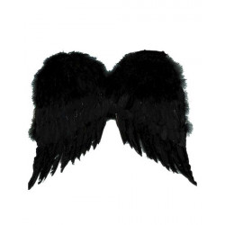 Asa Preta Adulto para Anjo Negro Luxo