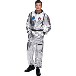 Fantasia Adulto Macacão de Astronauta Luxo Prata