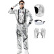 Fantasia Adulto Macacão de Astronauta Prata Luxo Fantasia Adulto Macacão de Astronauta Prata Luxo