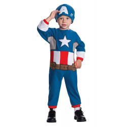 Fantasia Infantil Bebê Capitão América Luxo