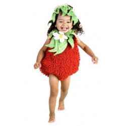 Fantasia Infantil Bebê de Morango Moranguinho Luxo