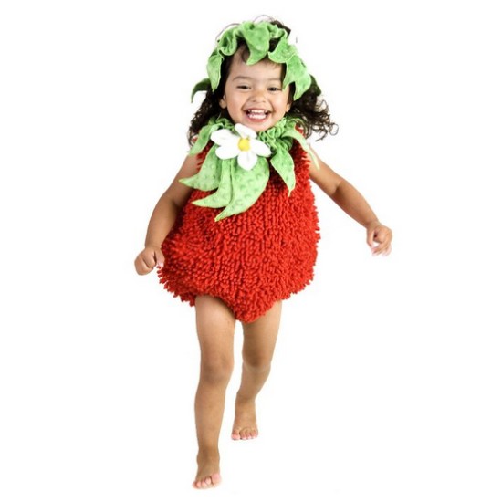 Fantasia Infantil Bebê de Morango Moranguinho Luxo