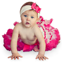Fantasia Infantil Bebê Tutu Bailarina Branco e Pink