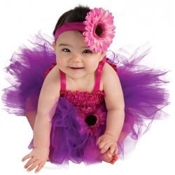 Fantasia Infantil Doce Flor Bailarina lilás Luxo