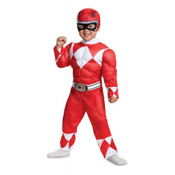 Fantasia Power Rangers Vermelho Luxo Infantil Bebê