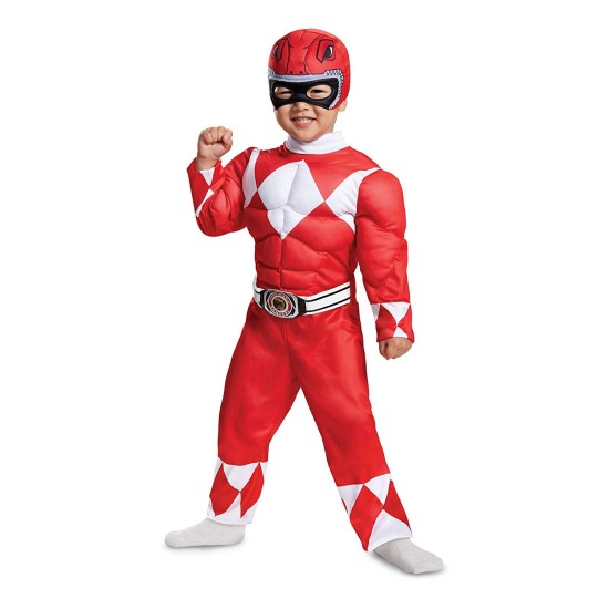 Fantasia Power Rangers Vermelho Luxo Infantil Bebê
