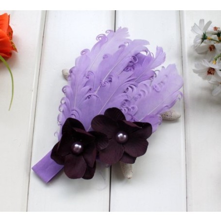 Tiara de Penas Lilás Bebês Tiara de Penas Lilás Bebês