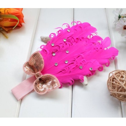 Tiara de Penas Pink Bebês Tiara de Penas Pink Bebês