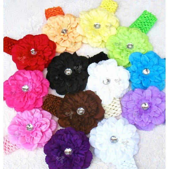 Tiaras de Flores Peonias em Cores Variadas