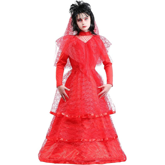 Fantasia Beetlejuice Noiva Infantil Luxo