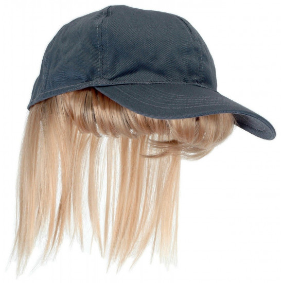 Boné Cinza Disfarce Cabelo Loiro Boné Cinza Disfarce Cabelo Loiro