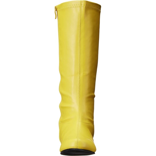 Bota Amarela Dourada Sem Salto