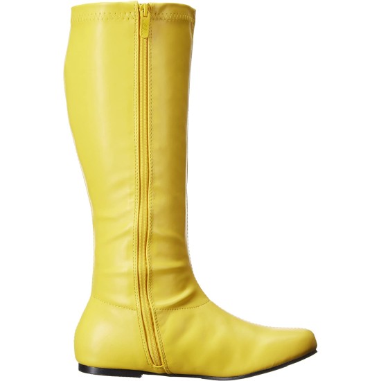 Bota Amarela Dourada Sem Salto