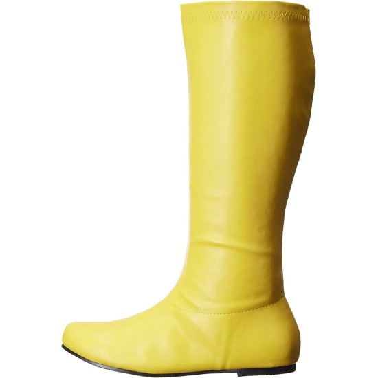 Bota Amarela Dourada Sem Salto