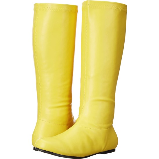 Bota Amarela Dourada Sem Salto