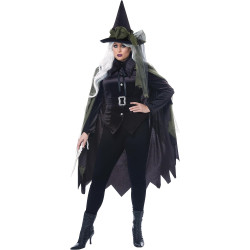 Fantasia Bruxa Negra Adulto Estilosa GG