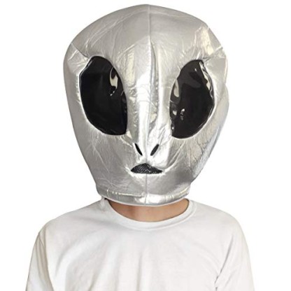 Cabeça Capacete/Máscara Alien Extra Terrestre Pelúcia Luxo